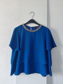 38 ZARA blue top -KR