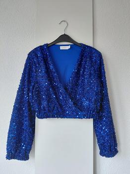 40 VILA pailletjes blauw -NM