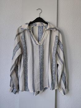 36 COSTES creme/blauw -TEE